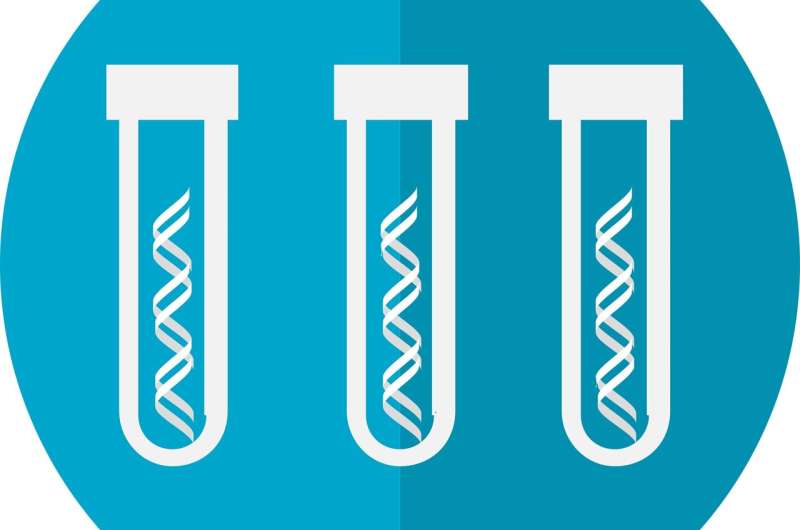 Graphic of 3 test tubes with DNA in them